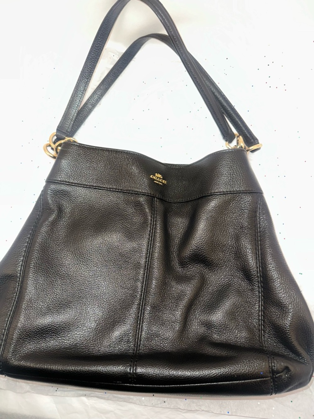Coach Lexie Tote Bag Black Pebbled Leather F28997 - Picture 11 of 12